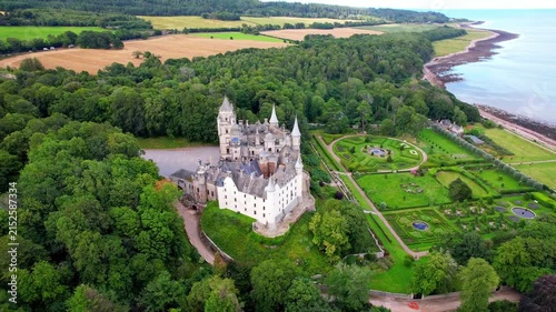Aerial View of Dunrobin Castle Scotland