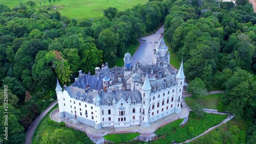 Aerial View of Dunrobin Castle Scotland