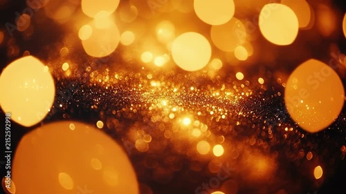 Warm golden bokeh lights creating a mesmerizing abstract background
