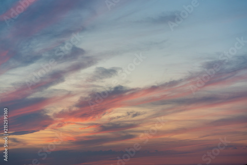 Photography sunset in the clouds