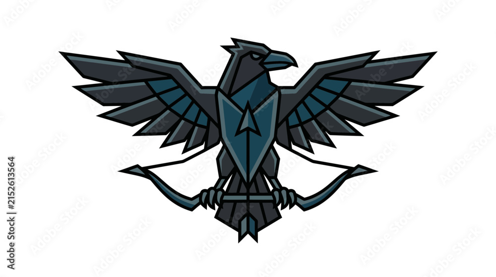 Obraz premium Stylized eagle crest with bow and arrow