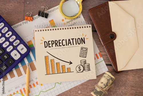 Canvastavla Depreciation Concept with Declining Asset Value and Financial Analysis