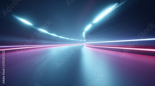Futuristic speed light tunnel motion abstract background