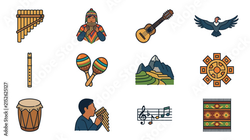 Andean Culture Icons: Music, Mountains, and Symbols
