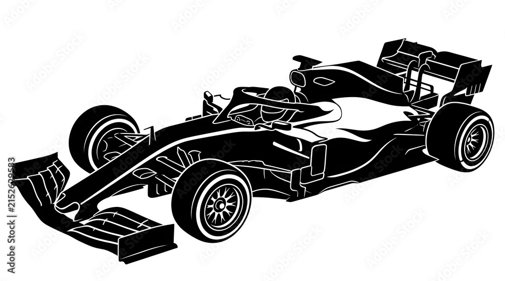 Naklejka premium High speed Formula 1 racing car silhouette illustration