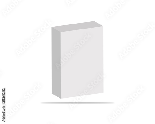 Blank white book cover with a realistic shadow on an isolated transparent background. Blank front, top, and side view 3D book cover mockup template, Png book cover