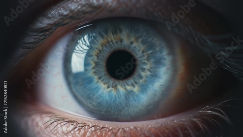 Extreme macro footage of a single beautiful healthy human steel-blue iris for world sight day