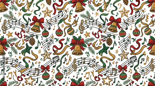 Christmas Music Notes Pattern