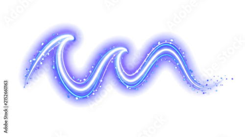 Undulating Wave Ripple Neon Phoenix Tail Light Trail, Luminous Transparent Cutout with Real Transparency for Motion Graphics