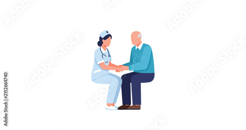 Nurse Providing Compassionate Care to Elderly Man