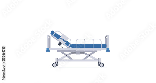 Modern Hospital Bed Vector Illustration