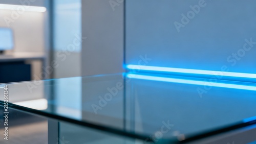 Clean architectural security pattern with layered glass blue grey mood ligh