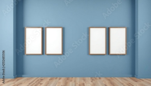 Minimalist room with empty frames