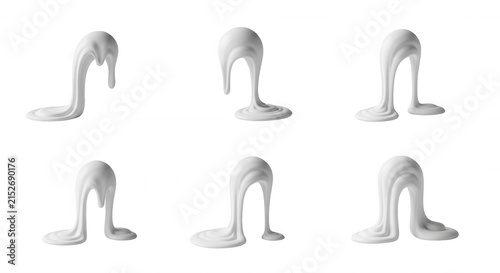 white blobs on a white surface mimicking melting forms on a neutral background for creative design or abstract art