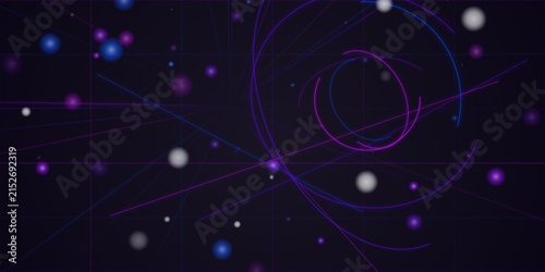 Obraz na plátně Abstract cosmic spiral with glowing particles