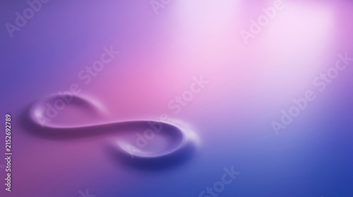 An infinity symbol in soft focus, transitioning from purple to pink, representing eternity.