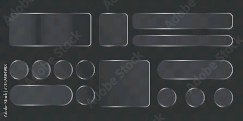 Set of black geometric adhesive labels and stickers for packaging