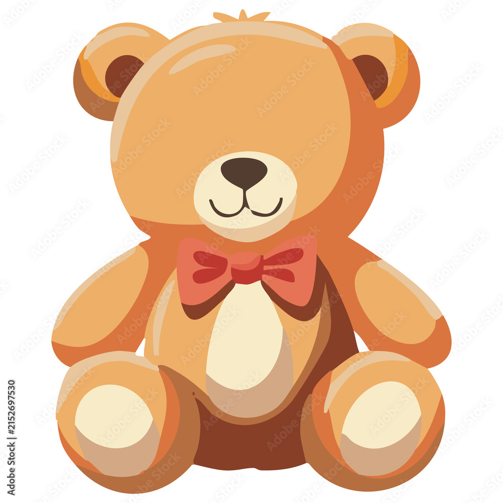 Fototapeta premium Cute Teddy Bear Plush Toy Icon