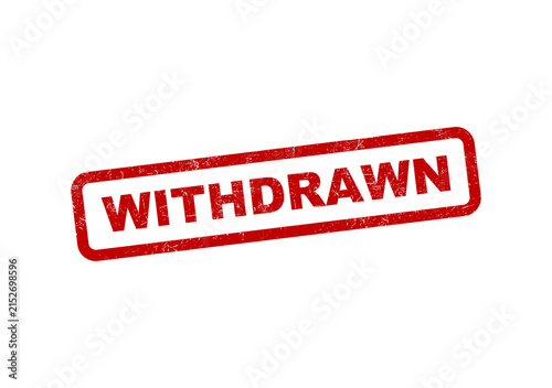 Картината върху платно Red rubber stamp with the word withdrawn in a rectangular grunge style frame iso