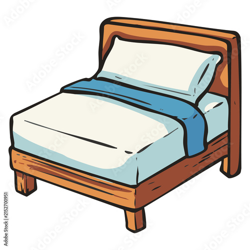Cozy Bed Furniture Sleep Illustration