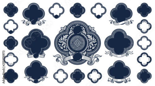 Vintage Crests and Labels with Ribbons - Isolated Elements