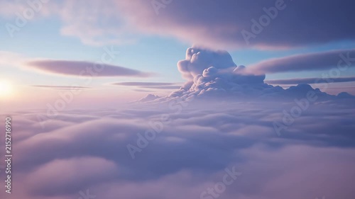 Soft clouds viewed from high altitude.