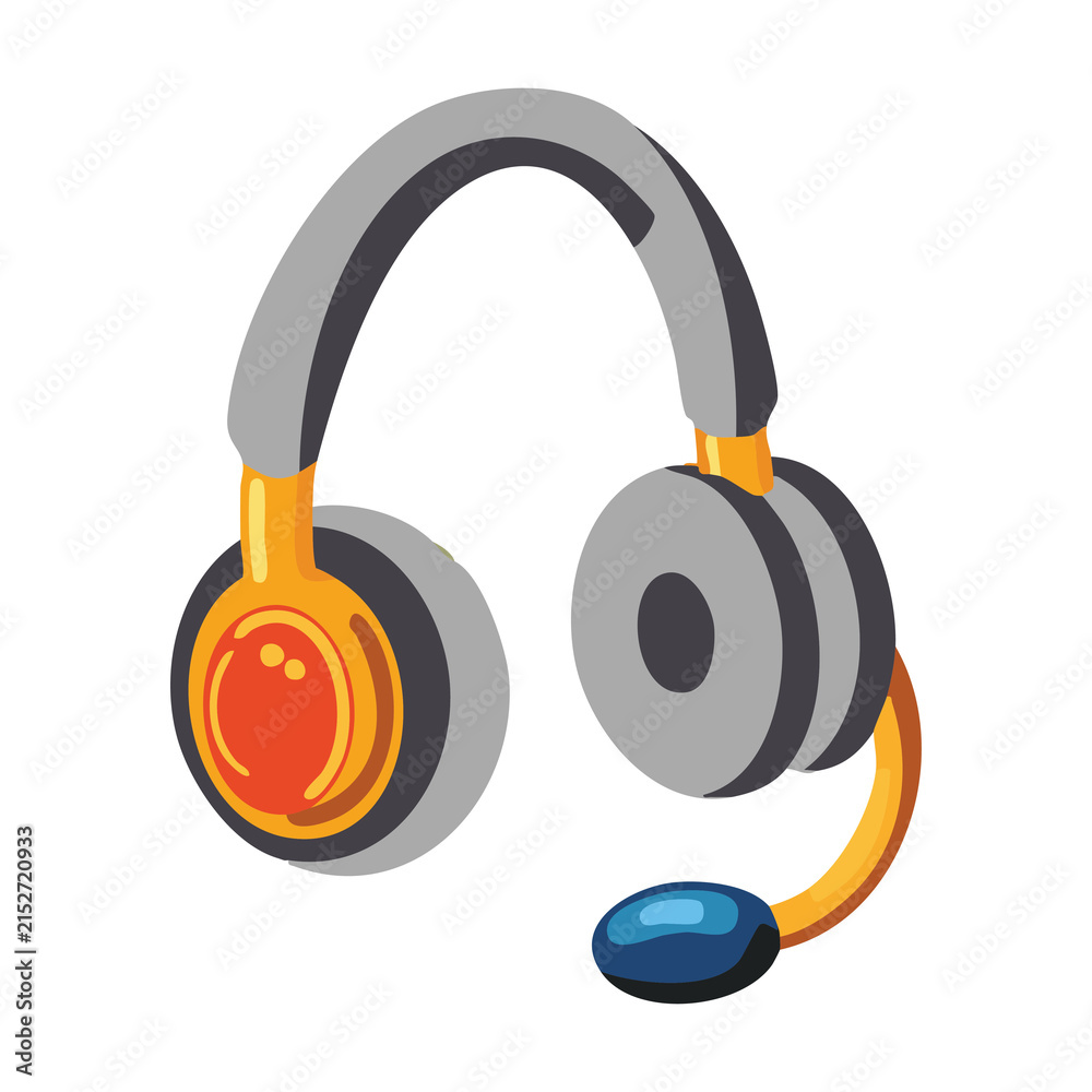 Naklejka premium Customer Service Headset Support Icon