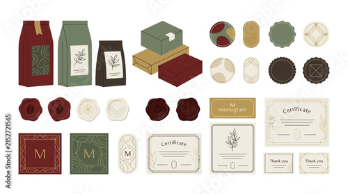 Decorative Elements Collection: Gift Boxes, Certificates, Seals, Labels