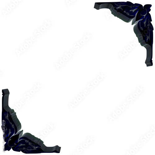 Fotografía Elegant dark ornate corner decorative elements with intricate scrollwork design,