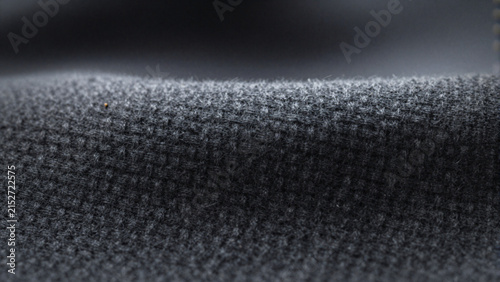 dark grey woven fabric texture close up
