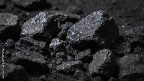 Macro texture of dark charcoal and black mineral rock formations
