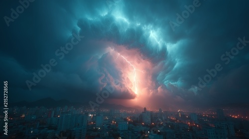storm clouds over the city, generative ai illustration