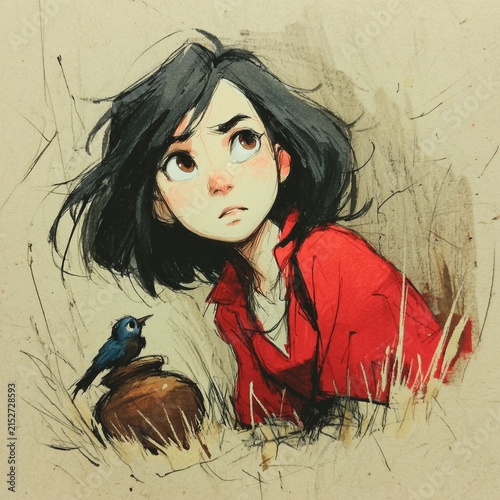  wallpaper with girl background,generative ai illustration