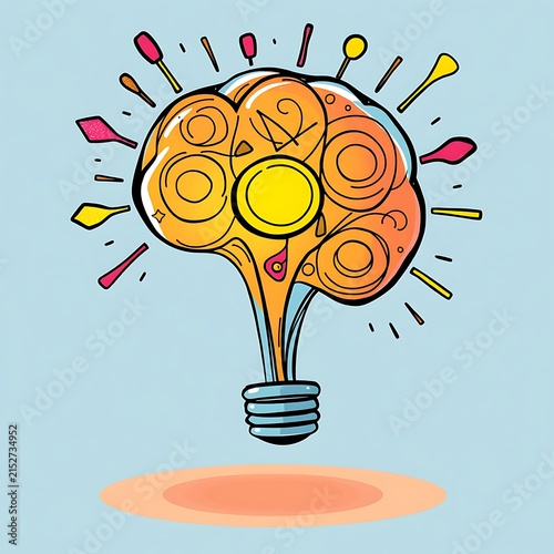 Creative Brainstorming with Lightbulb Illustration.