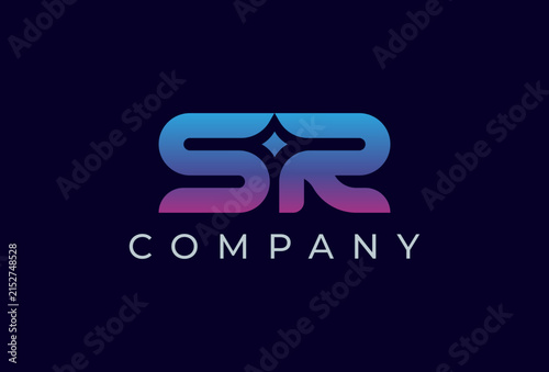 Letter SR Logo, Letter S with R combination, vector illustration