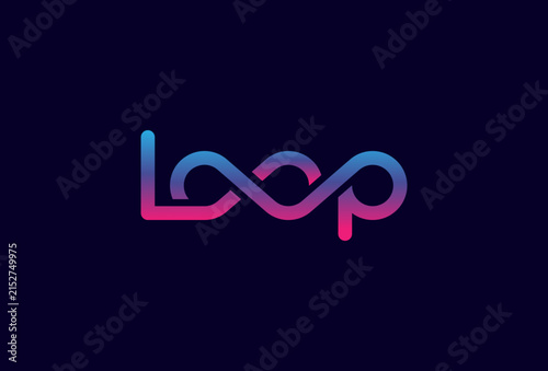 Loop Infinity Logo, loop Text with infinity icon combination, vector illustration