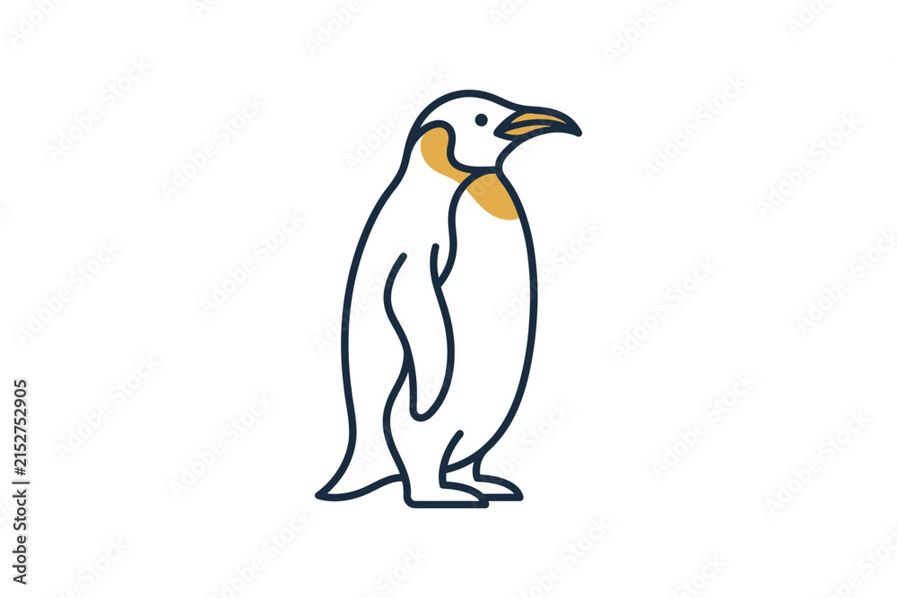Obraz premium Minimalist Emperor Penguin Vector Illustration