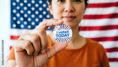 Proud Hispanic woman holding 