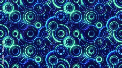 Futuristic HUD glowing circles seamless background