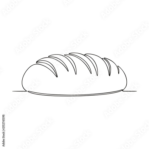 Fresh Loaf of Bread Continuous Line Drawing
