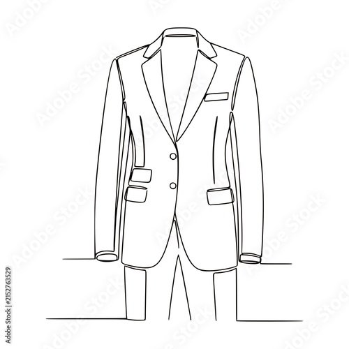 Men's Suit Jacket Continuous Line Drawing Illustration