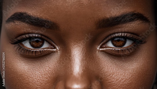 Closeup eyes of african american woman