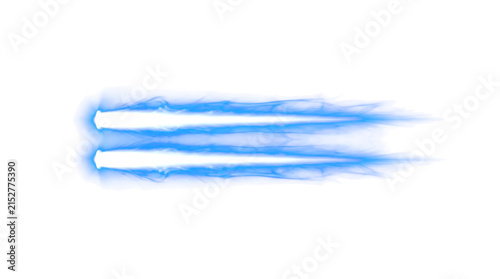 Dual plasma jet twin stream element with energetic ionized particles, glowing transparent overlay design element