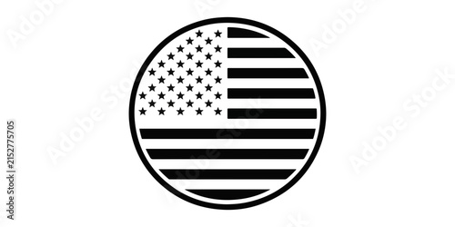 United states circular flag icon badge illustration with american, patriotic