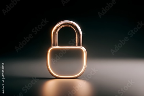 Luminous Digital Lock Icon Representing Online Privacy and Security Protection Concepts