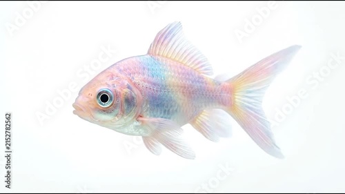 Pastel iridescent fish with orange fin accents