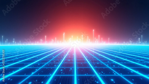 Tapety artystyczne 光が走る仮想空間