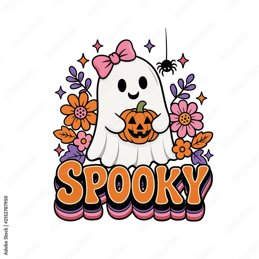 Naklejka premium Spooky Ghost On Single Page Isolated Background