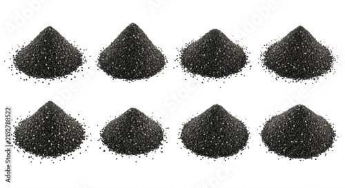 eight seed piles on a white background isolated and ready for product shots food and dietary health