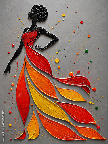 Creative Female Silhouette Formed from Expressive Paint